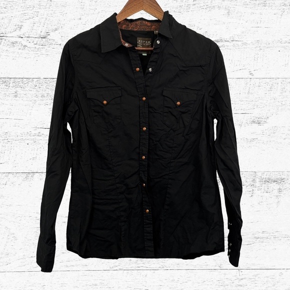 Roper Black Button Down Shirt for Women - Picture 1 of 4